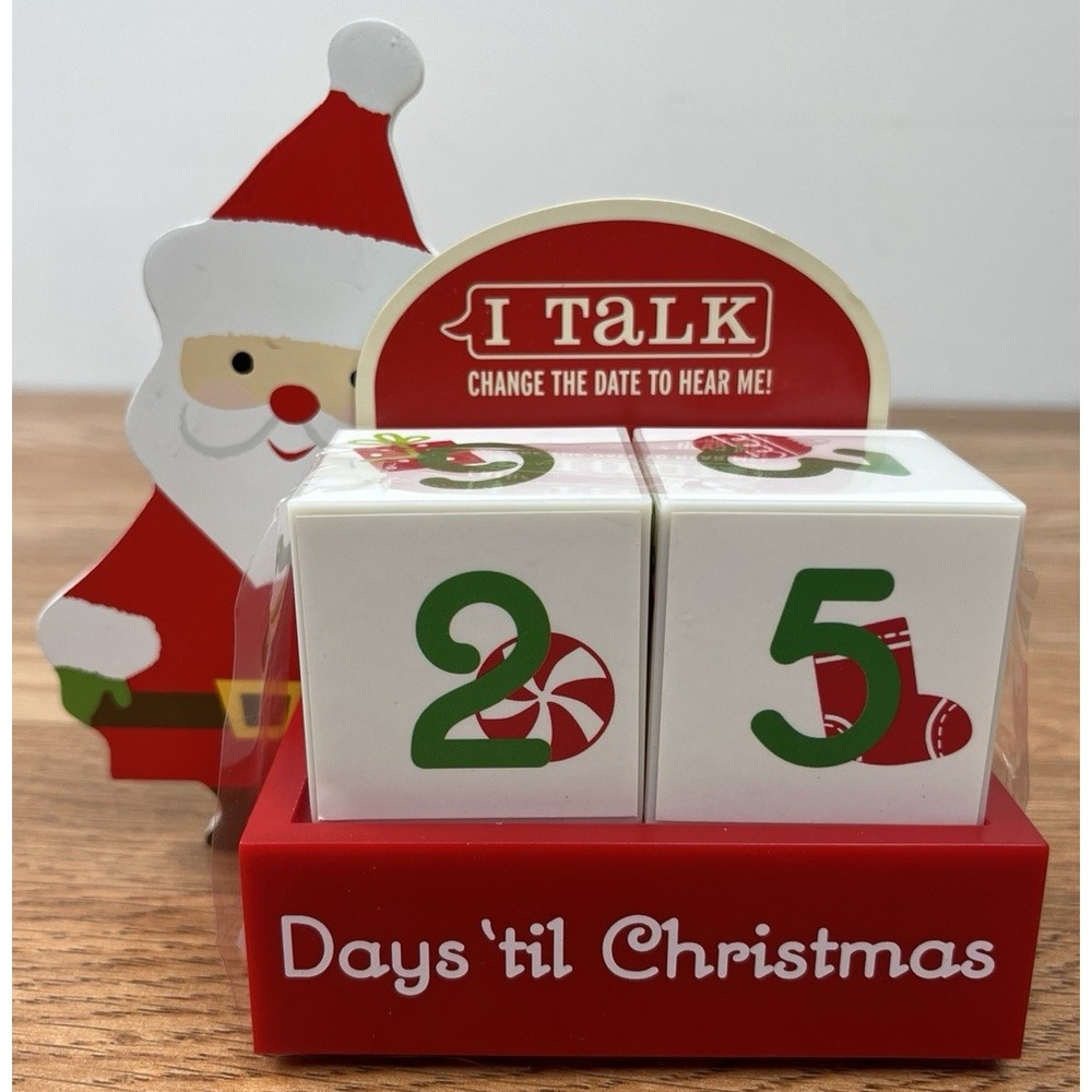 Hallmark Christmas Countdown Calendar Blocks with Talking Santa NEW